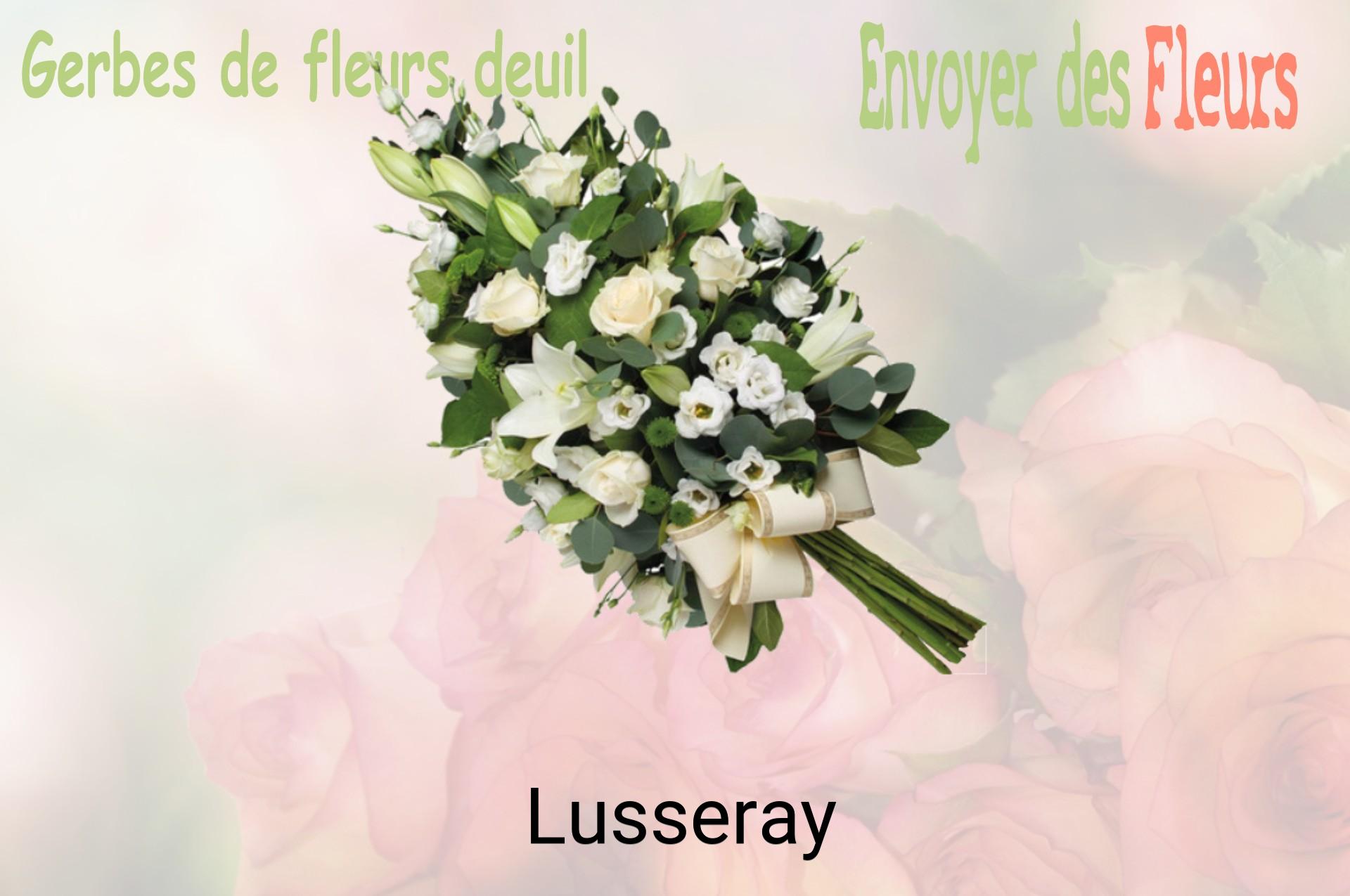 Gerbe de fleurs de deuil livrée à Lusseray